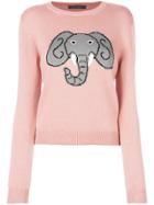 Alberta Ferretti Elephant Print Sweater - Pink & Purple