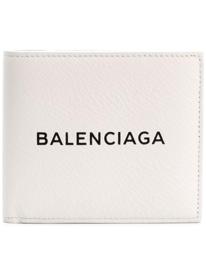 Balenciaga Logo Bifold Wallet - White
