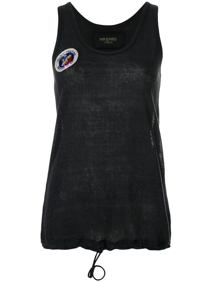 Mr & Mrs Italy Patches Tank Top - Blue