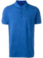 Etro Allover Print Polo Shirt, Men's, Size: Large, Blue, Cotton