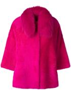 Desa 1972 Boxy Shearling Jacket - Pink & Purple