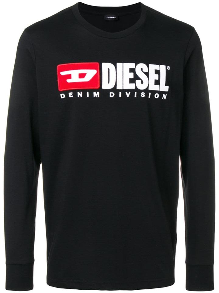 Diesel Longsleeved Logo T-shirt - Black