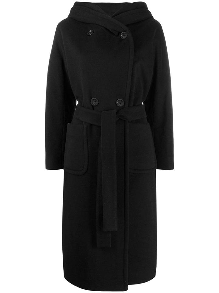Paltò Double Breasted Midi Coat - Black