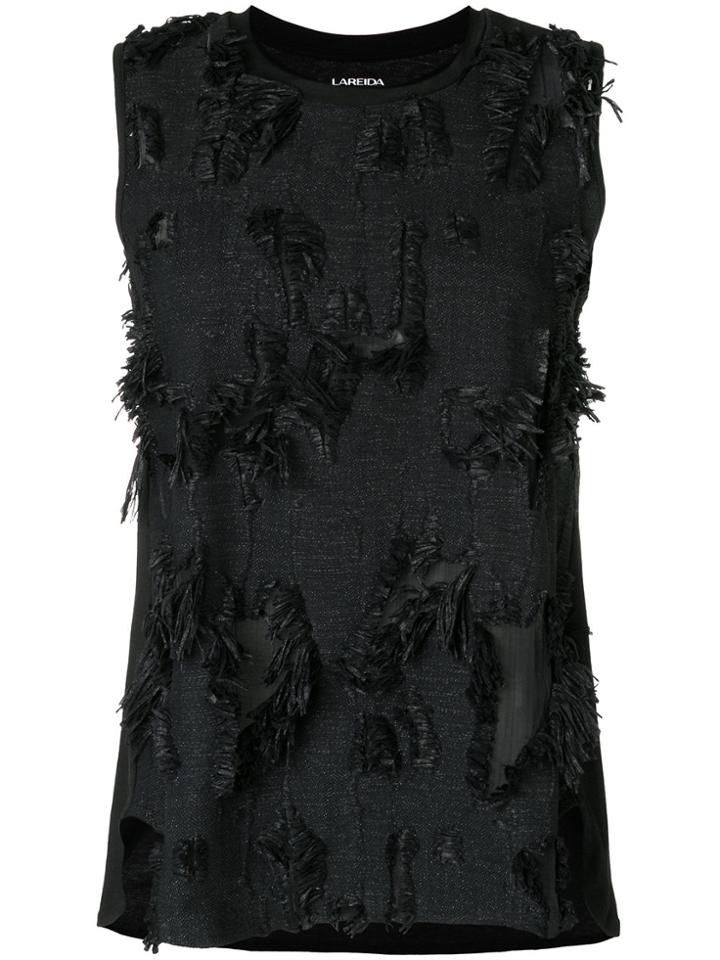 Lareida Fringe Embellished Top - Black