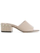 Sergio Rossi Studded Heel Mules - Nude & Neutrals