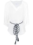 Pinko String Tie Sheer Blouse - White