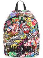 Moschino Quilted Logo Patch Backpack - Multicolour