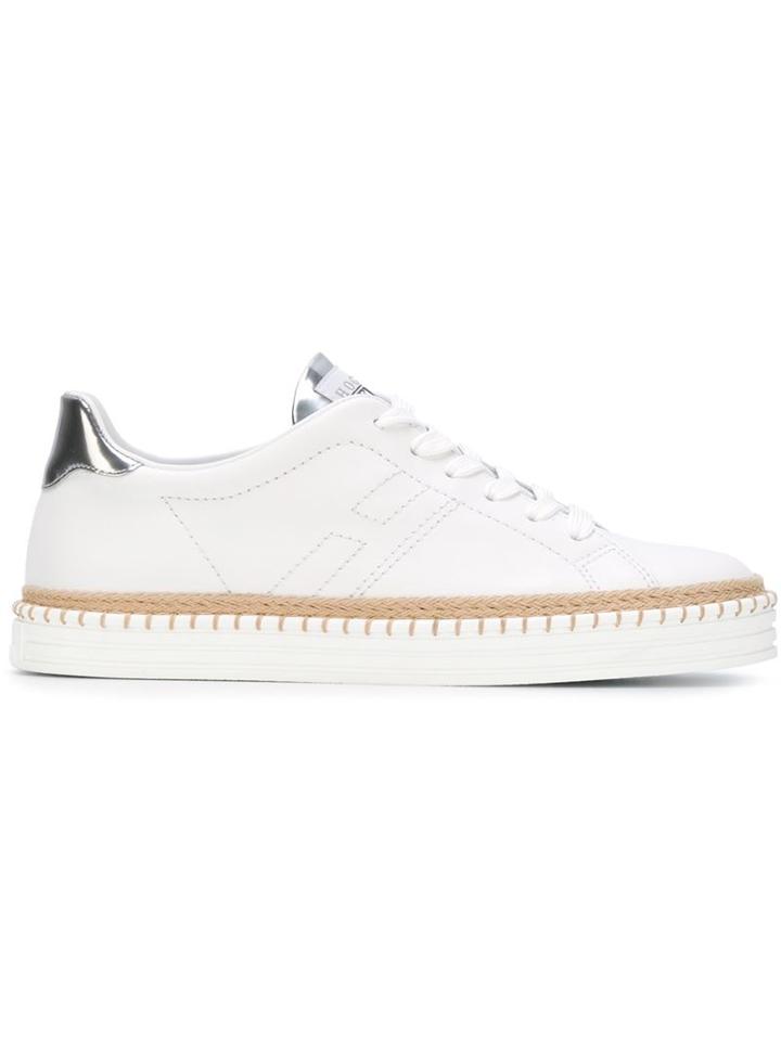 Hogan Rebel Lace-up Sneakers, Women's, Size: 40, White, Calf Leather/rubber/leather