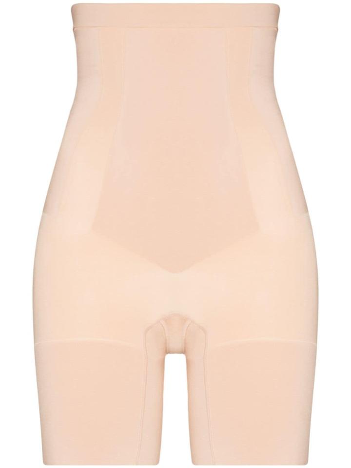 Spanx Soft Nude Oncore High-waisted Mid-thigh Shorts - Neutrals