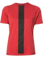 Yang Li Contrast Stripe T-shirt, Women's, Size: 40, Red, Cotton