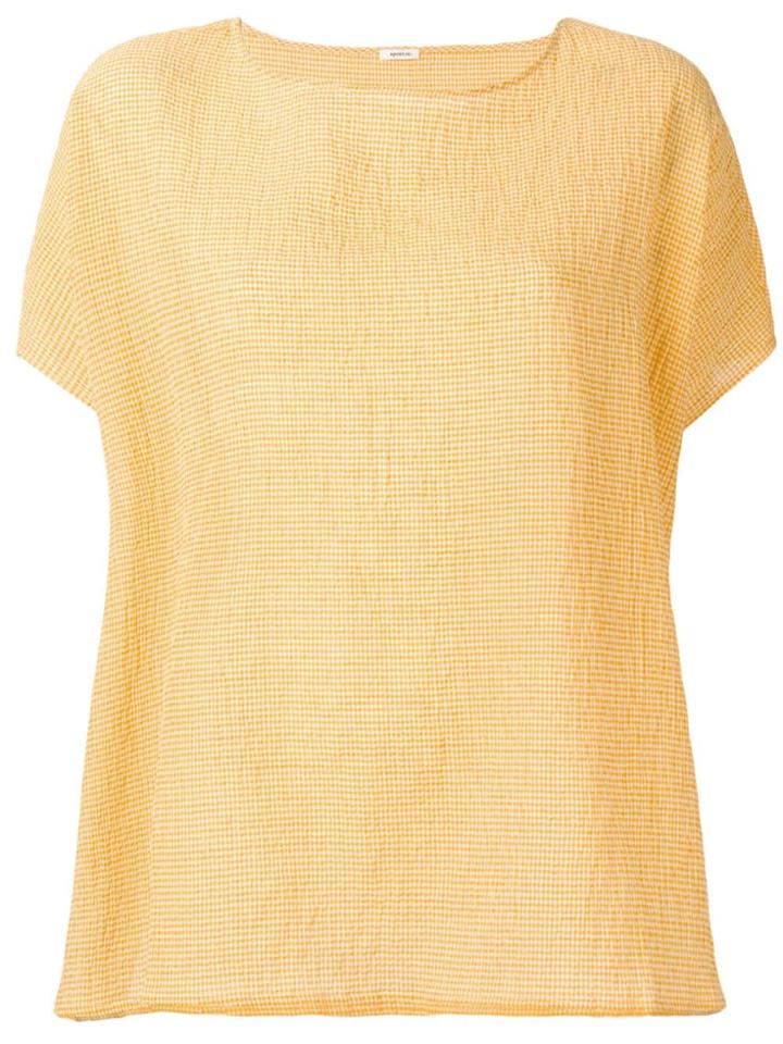 Apuntob Gingham Check Top - Yellow