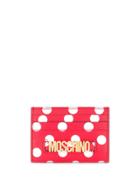 Moschino Spotted Logo Plaque Cardholder - Red