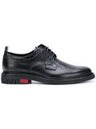 Versace Croco-embossed Derby Shoes - Black