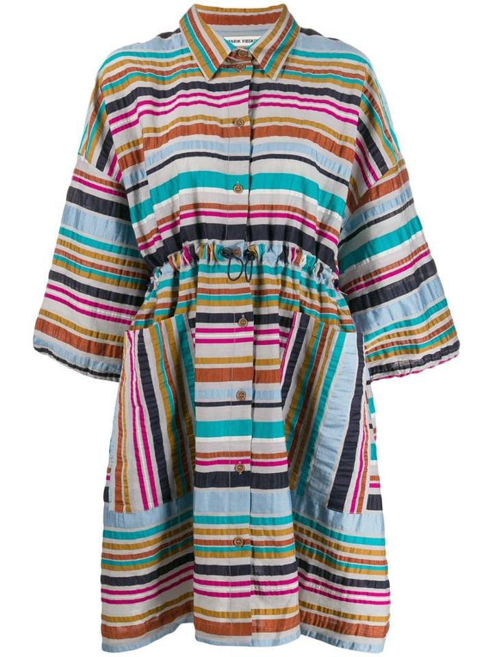 Henrik Vibskov Mid-length Striped Shirt - Blue