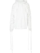 Juun.j Lace-sleeve Hoodie - White