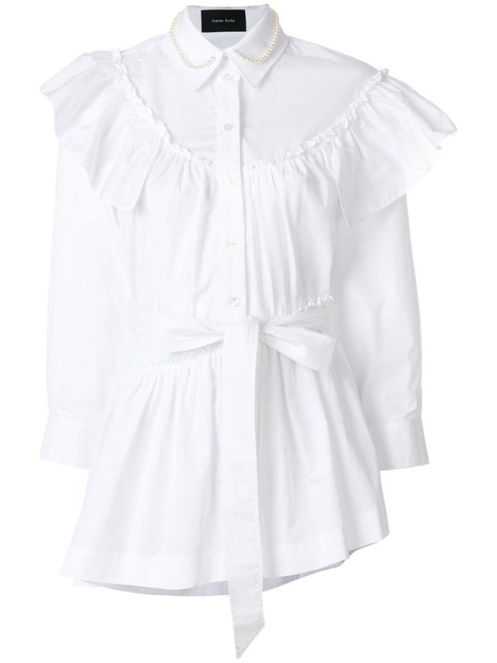 Simone Rocha Ruffled Belted Shirt - Whtpea