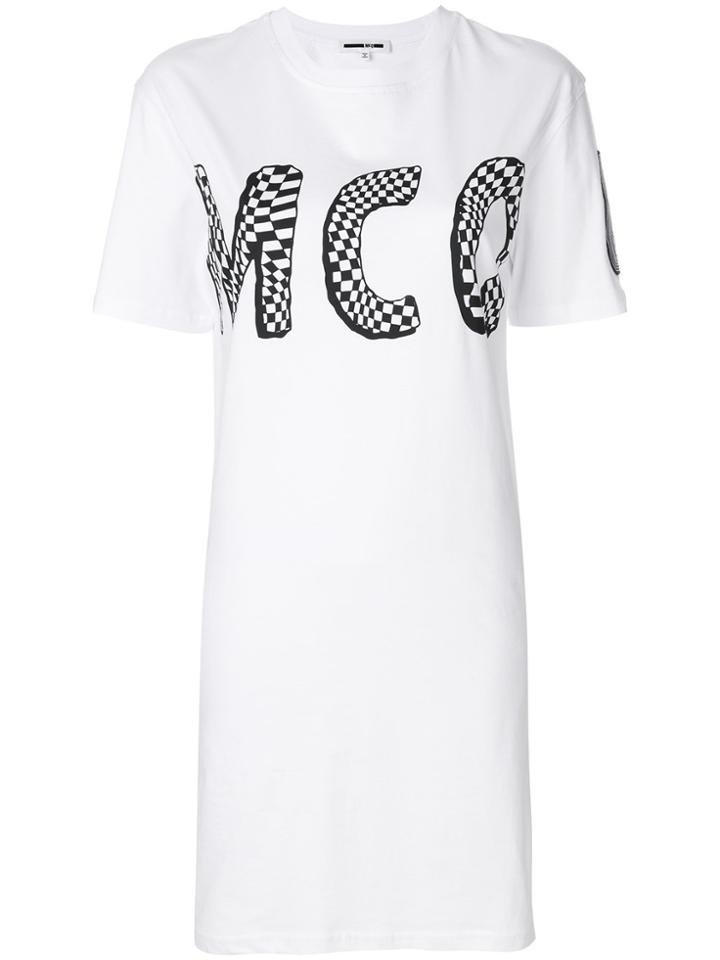 Mcq Alexander Mcqueen Logo Print T-shirt Dress - White