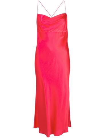 Michelle Mason Cowl-neck Bias Midi Dress - Pink