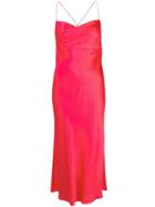 Michelle Mason Cowl-neck Bias Midi Dress - Pink