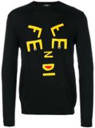 Fendi - Abstract Letter Jumper - Men - Virgin Wool - 52, Black, Virgin Wool