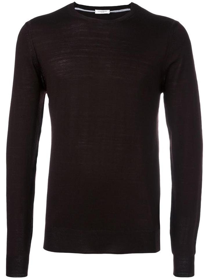 Paolo Pecora Crew Neck Jumper, Men's, Size: Large, Red, Wool