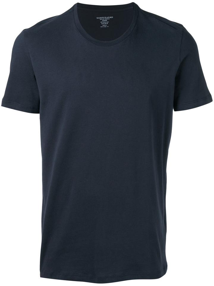 Majestic Filatures - Round Neck T-shirt - Men - Cotton - Xxl, Blue, Cotton