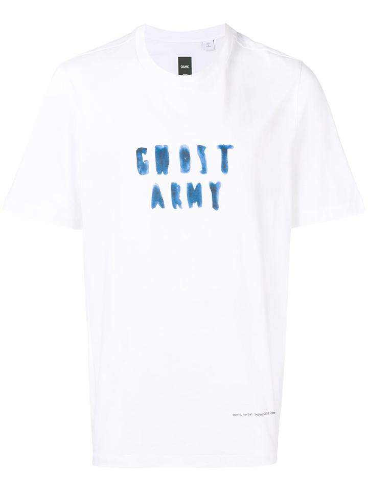 Oamc Ghost Army Painterly Print T-shirt - White