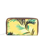 Sonia Rykiel Palm Print Zip Around Wallet - Yellow & Orange