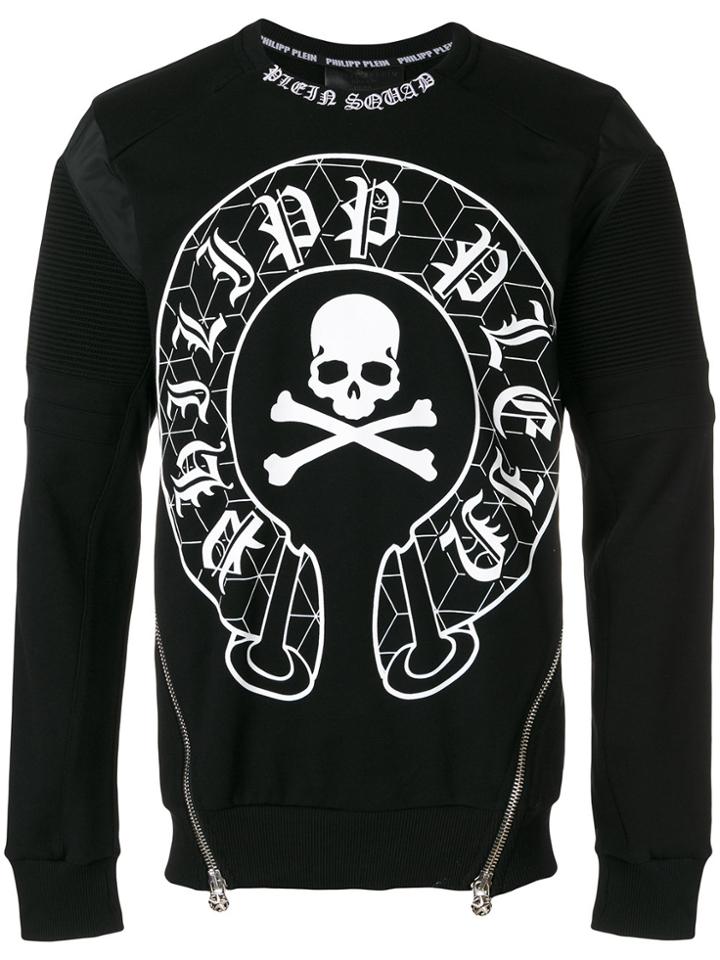 Philipp Plein Zip Detailed Sweatshirt - Black