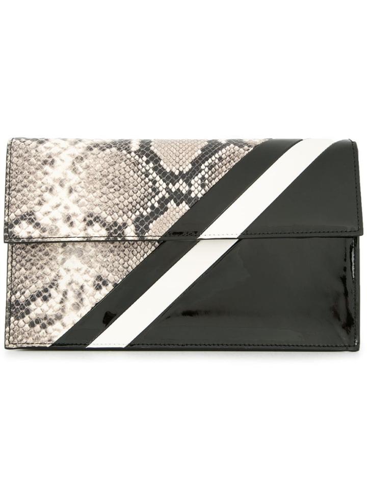 Tomasini Snakeskin Effect Clutch - Black