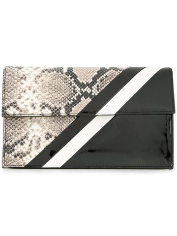 Tomasini Snakeskin Effect Clutch - Black