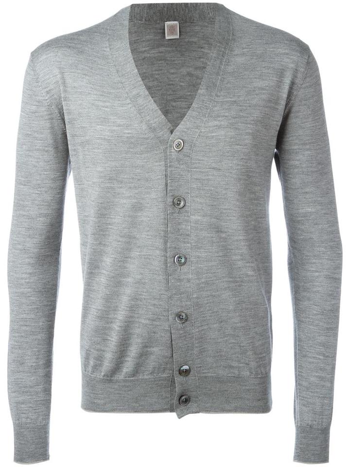 Eleventy V-neck Cardigan, Men's, Size: Xs, Grey, Silk/merino