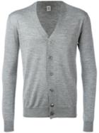 Eleventy V-neck Cardigan, Men's, Size: Xs, Grey, Silk/merino