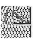 Karl Lagerfeld Monochrome Fringed Scarf - White