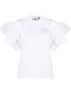 Gcds Ruffled Tulle-embellished T-shirt - White