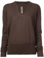 Rick Owens Plunge Neck Sweater - Brown