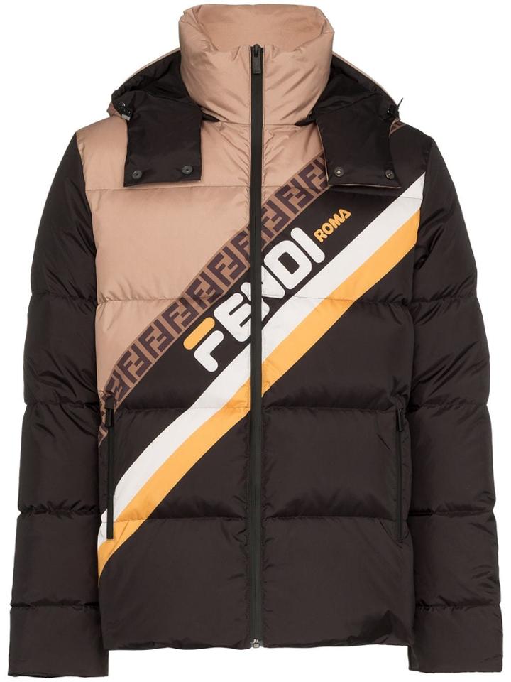 Fendi Fendi Mania Feather Down Padded Coat - Black