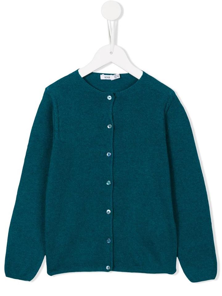 Knot Cable Knit Detail Cardigan, Girl's, Size: 6 Yrs, Blue