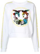 Pinko Graphic Print Cropped Sweatshirt - White