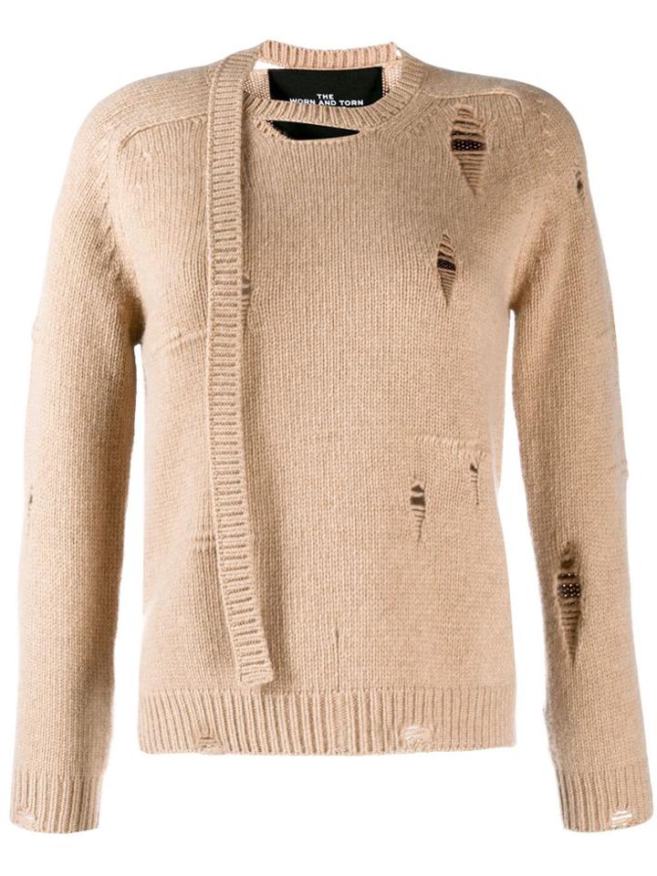 Marc Jacobs Worn Torn Knitted Jumper - Neutrals