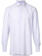 Isaia Striped Shirt, Men's, Size: 41, Blue, Cotton