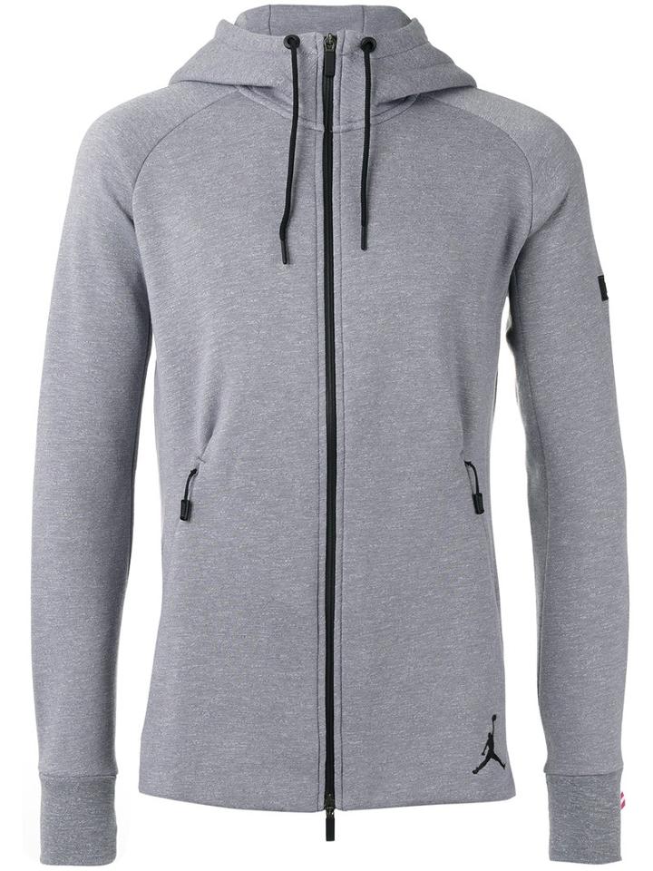 Nike Jordan Zipped Hoodie, Men's, Size: Medium, Grey, Cotton/polyester