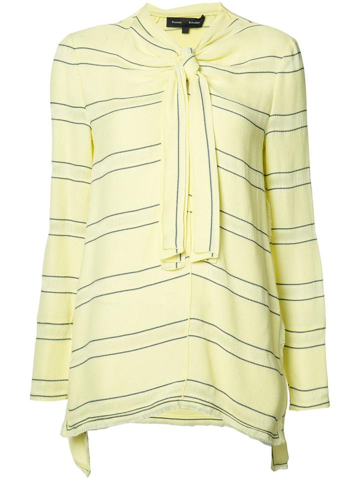 Proenza Schouler Stripe Knot Top, Women's, Size: 4, Yellow/orange, Silk/acetate/viscose