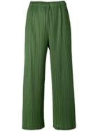Pleats Please By Issey Miyake Pleated Detail Flared Trousers - Green