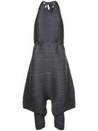 Pleats Please By Issey Miyake Halterneck Pleated Jumpsuit - Grey