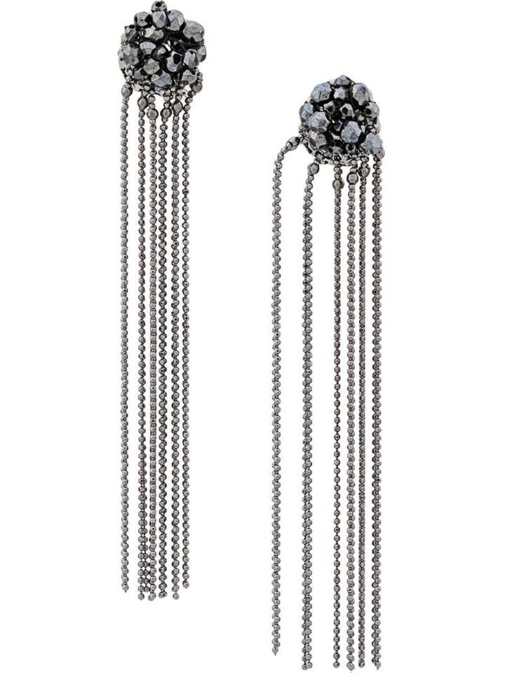 Fabiana Filippi Beaded Pendant Earrings - Silver
