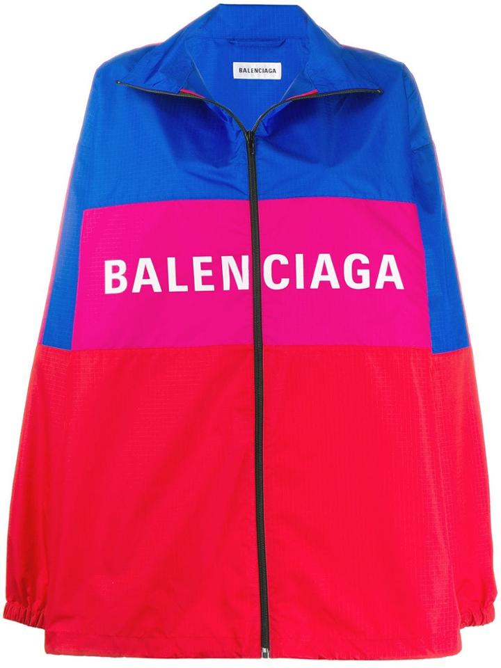 Balenciaga Zip-up Logo Jacket - Red