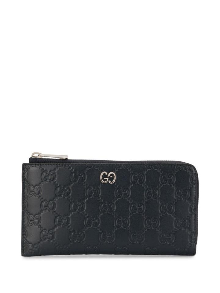 Gucci Signature Zip-around Wallet - Blue