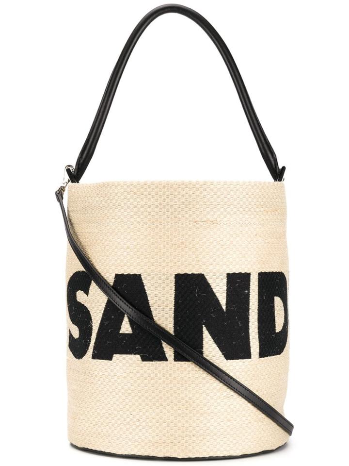Jil Sander Raffia Bucket Bag - Brown