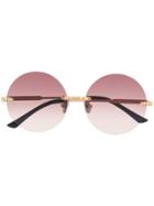 Anna Karin Karlsson Crystal Nest Round Sunglasses - Gold